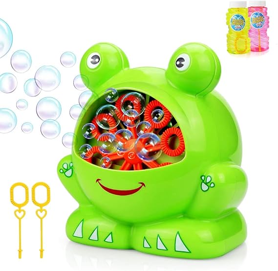Betheaces NO.321 Bubble Machine with 2 Bottles of Liquid, Automatic Bubble Maker Toys for Kids Boys Girls Baby Toddlers, Bubble Blower 500 Bubbles per Minute Gifts for Indoor Outdoor Garden Game
