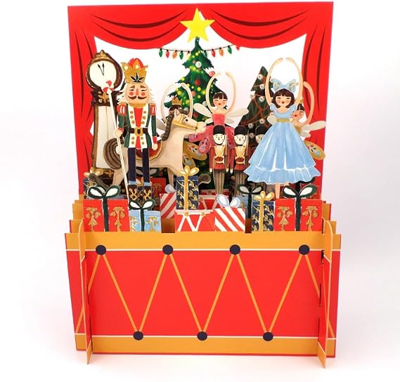 Nutcracker Scene Ballet 3D Pop Up Christmas Greeting Card by Alljoy Cards XPOP012