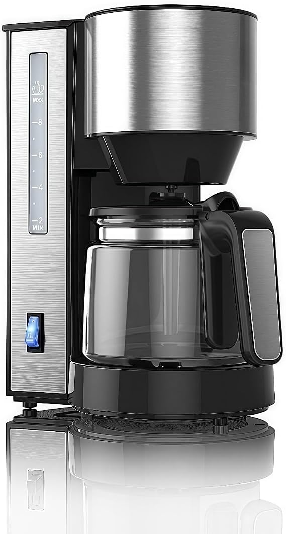 Iuseike Coffee Maker Drip Coffee Maker Coffee Pot All-in-One Small Home Coffee Maker Semi-Automatic Coffee & Tea Maker High Temperature Extracting Stainless Steel Thermal Easy Care for Office, Home