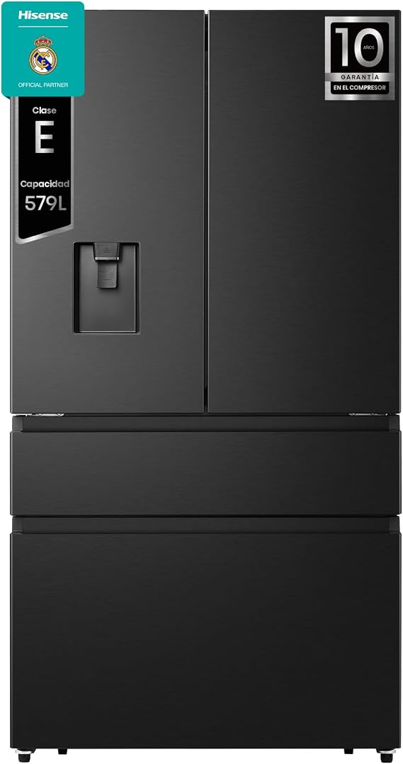 Hisense RF749N4SWFE – American Fridge French Door Total No Frost, 579L, 179 cm, Metal-Tech Cooling, My Fresh Choice, Multi Airflow, Water Dispenser with Reservoir, Inverter, WiFi, Dark Stainless Steel [Energy Class E]