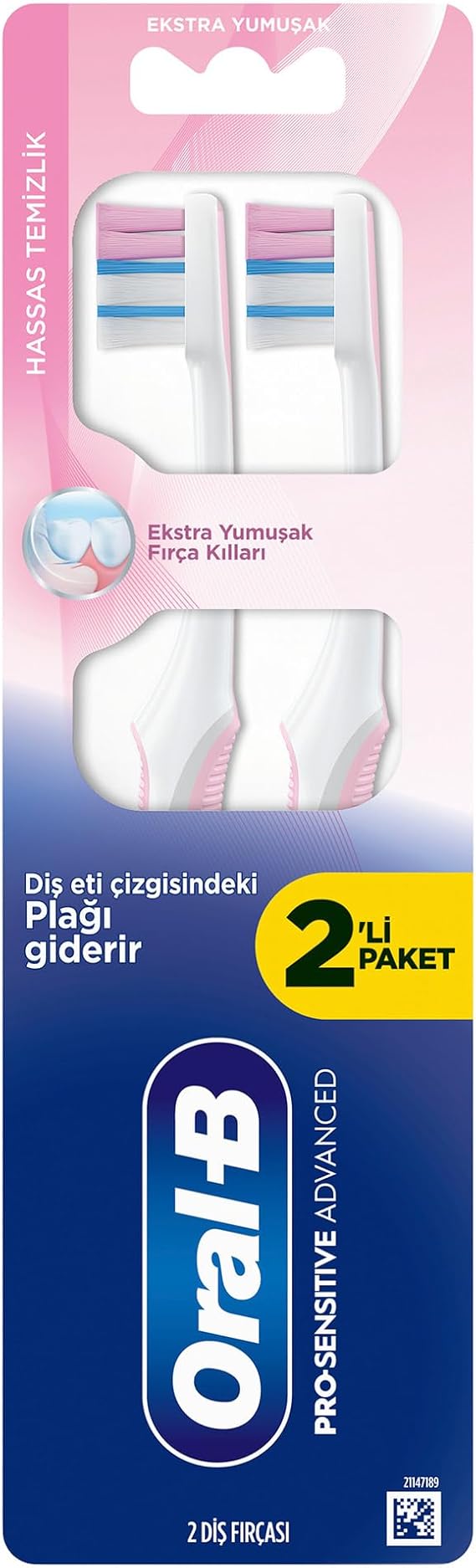Oral-B Pro-Sensitive Advanced Precision Cleaning Toothbrush, Extra Soft, 2 Pieces