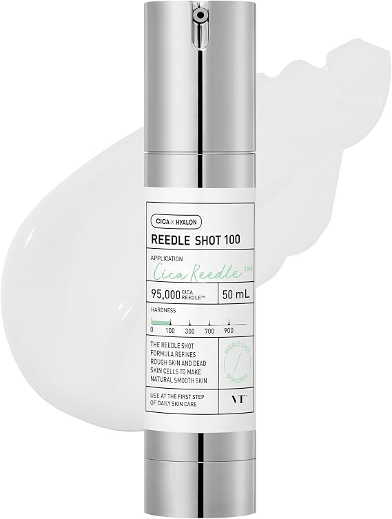 VT COSMETICS CICA Reedle Shot 100, suero con microagujas Spicule y exosomas. Mejora poros y textura con Centella Asiática para una piel clara y luminosa. Potenciador coreano (50ml)