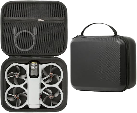 Storage Case Compatible with DJI Avata 360 Drone, Shockproof Portable PU Hard Shell Bag with Handle (Black)