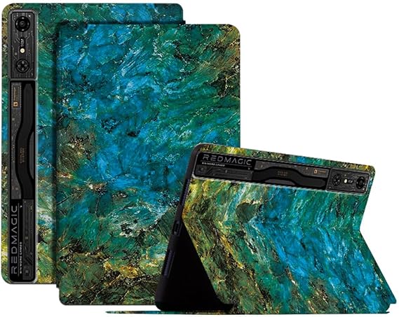 Case for RedMagic Nova Gaming Tablet/RedMagic Gaming Tablet Pro 10.9 inch, PU Leather Slim Stand Folio Protective Smart Cover (Emerald Marble)