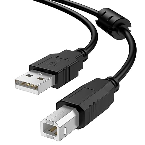 USB A to USB B Printer Cable, USB 2.0 Type A to USB B Male Lead,High Speed Data Cable Compatible with All USB Type B Devices Epson/HP/DeskJet/Envy/3D/Dell/Brother/DAC/Scanner (1.5 Metres)