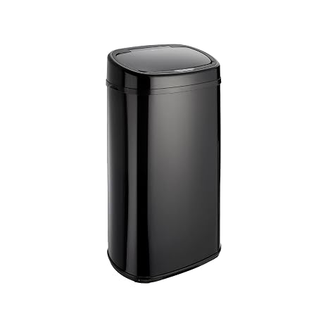 Dihl 58L Onyx Black with Black Lid Stainless Steel Sensor Bin