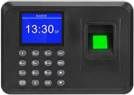 Attendance Machine Clock-in Machine, 2.4-inch Screen Biometric Fingerprint Password Attendance Machine 110-240v(UK)