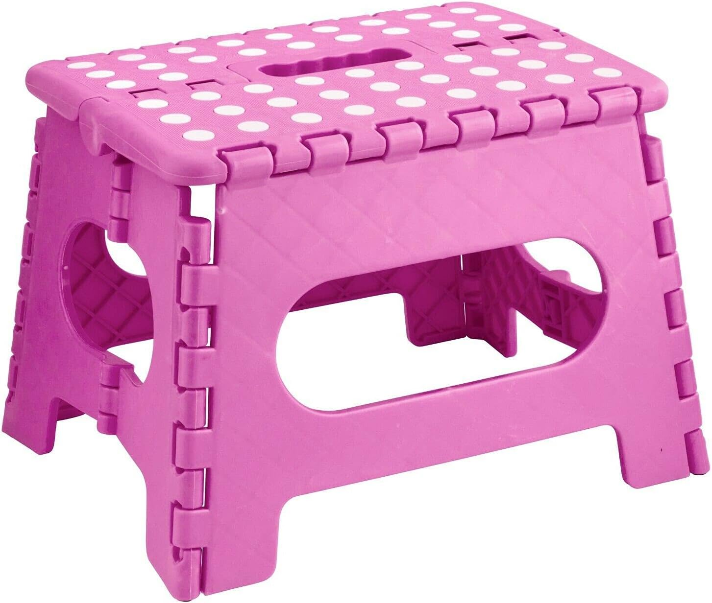 Folding Step Stool Lightweight Strong Compact Non-Slip Multi-Purpose Easy Carrying Foldable Stool for Kids & Adults, Kitchen Garden Bathroom 9 Inch Pink