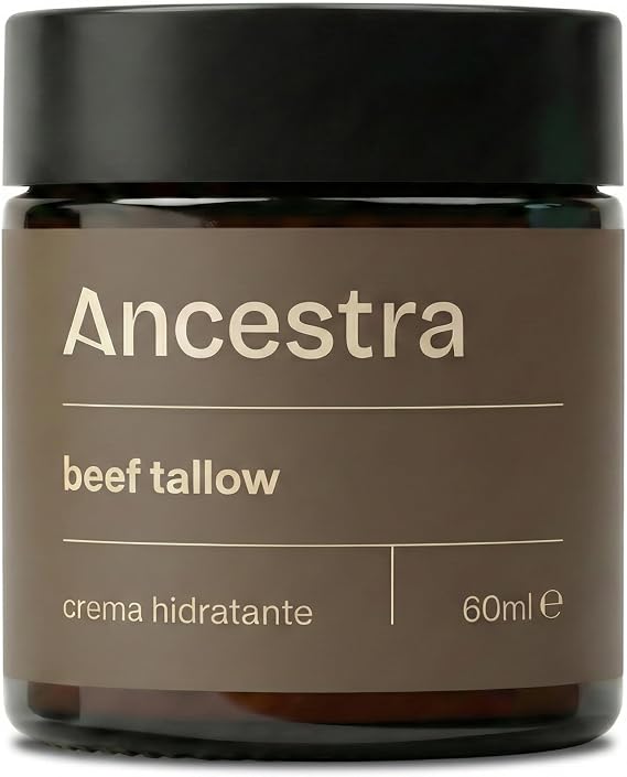 Ancestra - Pure Beef Tallow 60ml | Natural Beef Tallow, Body and Facial Moisturizer, 100% Grass Fed Cows, Vitamin Rich Fat for Dry Skin