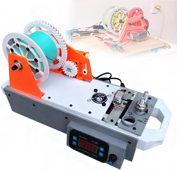 Desktop Filament Maker Machine, 1.75mm 3D Printer Extruder with Digital Display, Temperature Speed Adjustable, Recycled PET Bottle Recycler for Family Studio DIY Makers