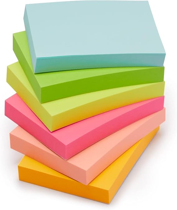 Amazon Basics Mini Sticky Notes, 24 Pads, Self-Sticky Note Pads, Assorted Colours, 3.5 x 5 cm