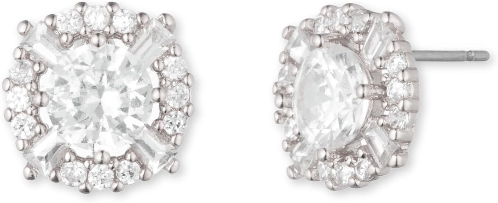 Anne Klein Rose Gold Tone Cubic Zirconia Elevated Stud Pierced Earrings
