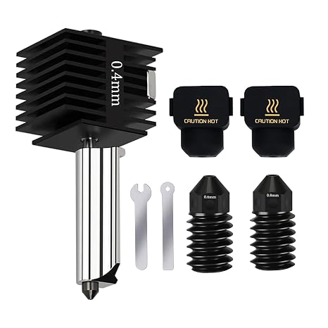 Upgrade Hotend Kit for Bambu Lab A2L/A1/A1 Mini, Hot End Assembly 0.4/0.6/0.8mm Hardened Steel Nozzle and Silicone Sock for Bambu Lab 3D Printer Part