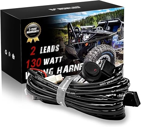 Wiring Harness Switch Relay Kit for Connecting 2 LED Truck Driving Light Bar SUV 4WD ATV