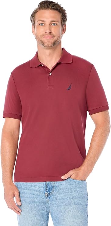 Nautica Men's Classic Fit Short Sleeve Solid Soft Cotton Polo Shirt Polo Shirt