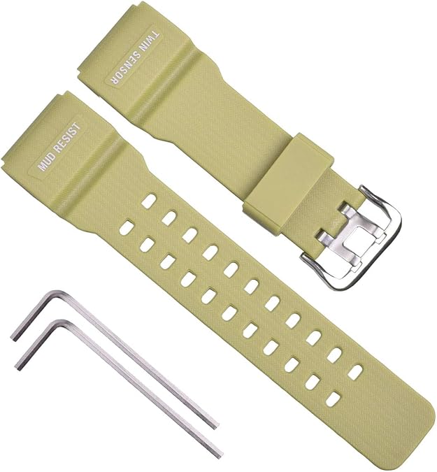 Natural Resin Replacement Watch Strap for Casio Mens G-Shock Master of G Mudmaster Twin Sensor Sports Watch GG-1000/GWG-100/GSG-100