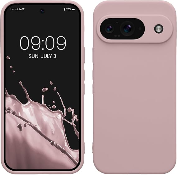 kwmobile Case for Google Pixel 9 Case - Protective Slim TPU Phone Cover - Soft Matte Finish - Nude Lilac
