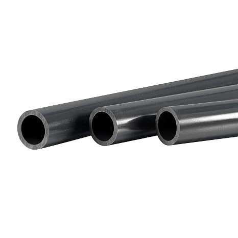 sourcing map PVC Rigid Round Pipe 15.5mm ID 20mm OD 500mm Black High Impact for Water Pipe, Crafts, Decoration, Cable Sleeve 3pcs