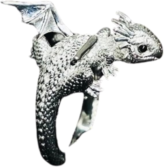 Adjustable Silver Dragon Ring For Women, Cute
