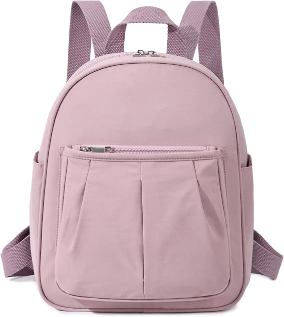 VASCHY Small Pink Backpack for Women, Lightweight Rucksack Bag for Travel