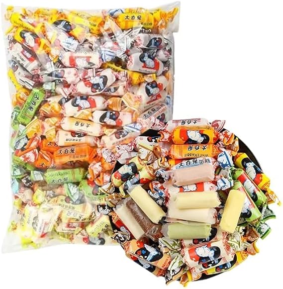 White Rabbit Toffee,Chinese Specialty Snacks,12 flavors Gummy Candy,Milk sugar,Childhood Snacks Food,Small Gift Snacks,Sweet Rich Snack Gifts,Casual Snacks,Chinese snack gift (12 flavors,500g)