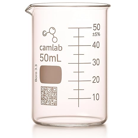 Graduated 3,3 Borosilicate Glass Low Form Beaker, With Spout, Griffin Beaker, Chemically Resistant and Heat Resistant, 100ml Glass Beaker, Pack of 1