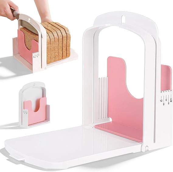 Bread Slicer Adjustable Thickness Cutter for Bread, Roasts & Sandwiches