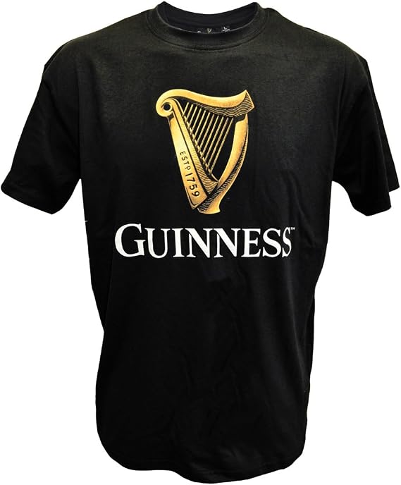 Guinness Men's Blk Guin Harp R/N T T - Shirt (Pack of 1)