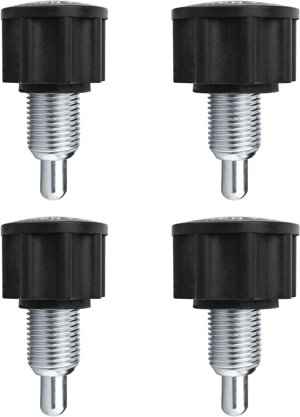 4 Pcs M16 Hexagon Knobs (Black), Adjustment Pull Pin Knob for Fitness Equipment, Replacement Spring Locking Knob for Exercise Bikes, Weight Benches