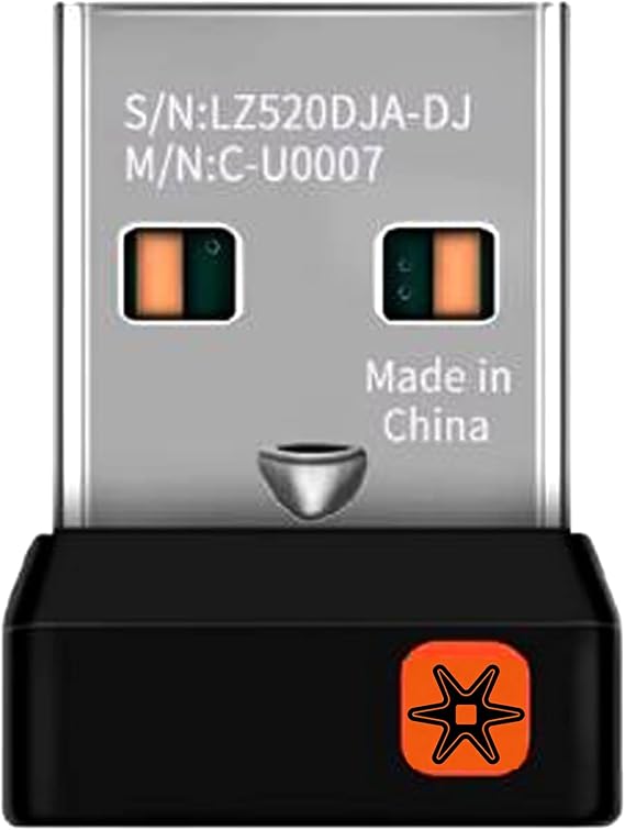 C-U0008 マウスとキーボード用のユニファイイングレシーバー Unifyingロゴを表示するLogitech製品に対応オレンジ色の星、最大6台のデバイスに接続可能 C-U0007 C-U0008 C-U0006。