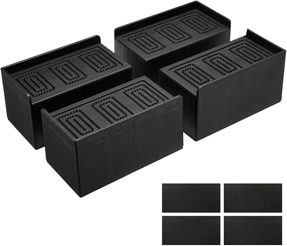 Bed Risers L-Shape Furniture Risers Heavy Duty Chair Raisers Lifter for Sofas Couches Desks Tables Set of 4 Pack (2 inch-Rectangle)