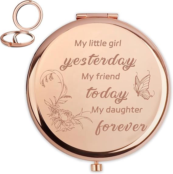 Daughter, Compact Mirror Daughter Birthday Gifts,Daughter Gifts from Mum,Daughter Gifts from Dad,Mother and Daughter Gifts,Special Daughter Gifts