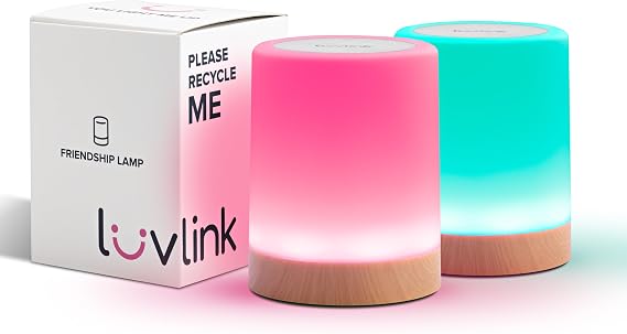LuvLink Friendship Lamp v2 Extended WiFi Range - Simple Bluetooth Setup (Set of Two) [Energy Class A+++]