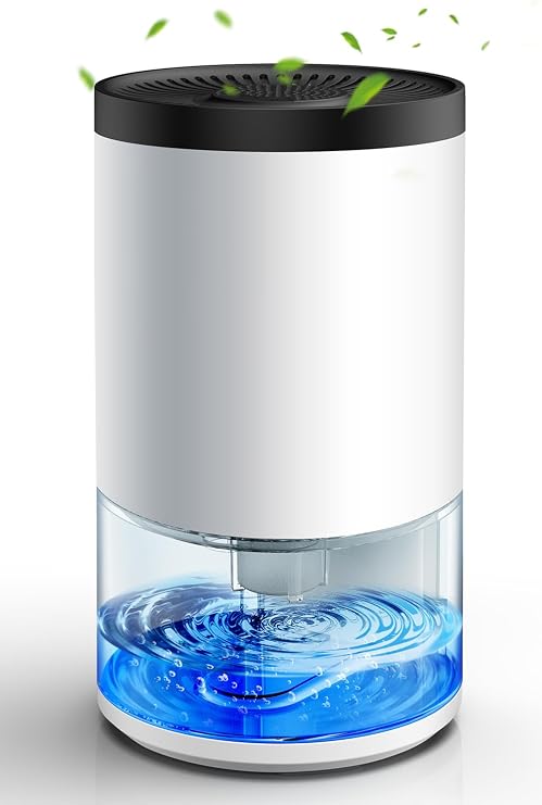 Dehumidifiers for Home, Portable Mini Dehumidifiers for Bedroom, 1000ml Small Electric Dehumidifier with Auto Shut off 7 Colorful LED Light, Quiet Dehumidifier for Wardrobe Bathroom Closet RV Bedroom