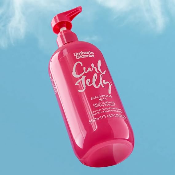 Umberto Giannini Curl Jelly Scrunching Jelly, Vegan & Cruelty Free Frizz Solution Gel for Curly or Wavy Hair, XL 500 ml