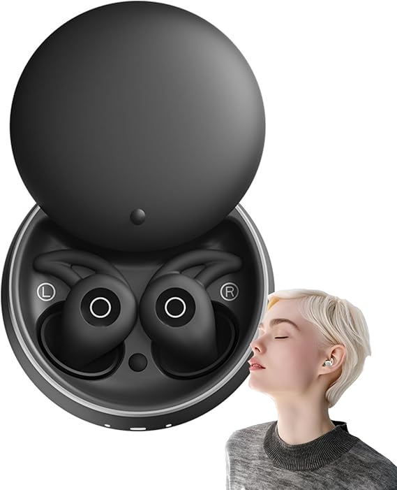 Noorasleep Snooze Pods Pro, Snoozepods Pro - Bluetooth Sleepbuds, Micro Sleep Earbuds for Side Sleepers with a Smart Case, Sleep Headphones with Noise Reduction, Soft and Snug Fit (Black)