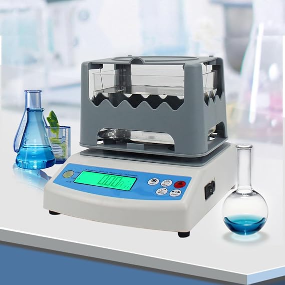 Electronic Solids Density Meter, 0.001g/cm3 Digital Gold Purity Tester Machine Solid Density Meter with LCD Display for Industrial Lab Equipment, Plastic Rubber Granules Density Testing