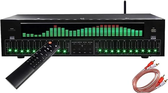 31-Band Digital Equalizer, Professional Digital Audio Stereo Graphic EQ, Music Spectrum Analyzer, LED Audio Sound Processor Sound System DJ Equipment Audio, Noise Reduction, for Recording Studio
