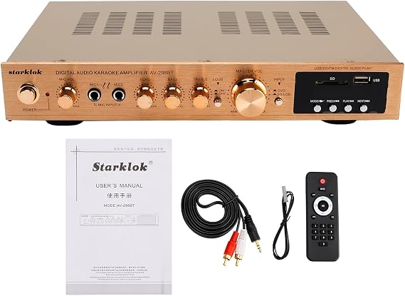 2000W 5チャンネルホームシアターオーディオアンプレシーバー、HiFiステレオAVアンプ、テレビ、カラオケ、リビングルーム&パーティー用、デュアルマイク入力、超薄型5cmアルミニウムデザイン110V。