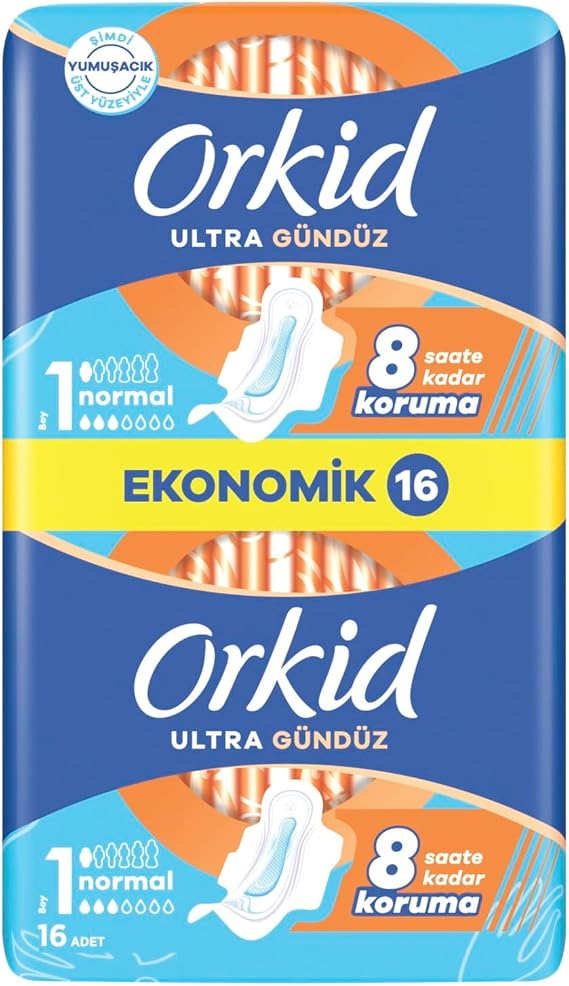 Orkid Ultra Gündüz Hijyenik Ped Normal (Boy 1) Ekonomik Paket 16 Adet Ped