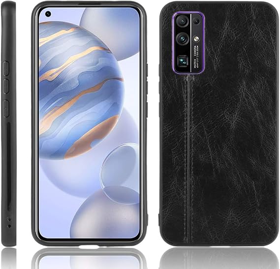 Case Compatible with Honor 30 5G,Compatible with Honor 30 5G [PU Leather texture][PU+PC+TPU] 3 in 1 Camera Protection Cover Black