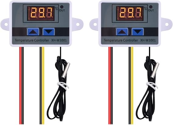 Diymore XH-W3001 Digital Temperature Controller with Sensor DC 12 V Thermostat Temperature Switch Heating Cooling for Seafood Terrariums Vivarium