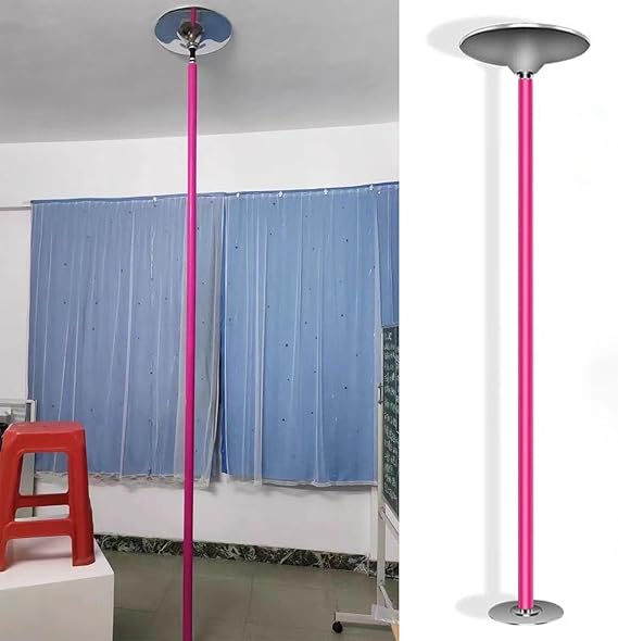 Spinning & Static Portable Dance Pole for Home - Free Standing Silicone Stripper Fitness Pole Kit, Adjustable Height 2.3-3m