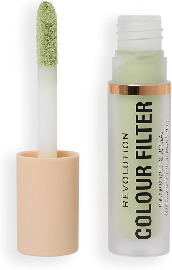 Revolution Colour Filter Correcting Concealer, Buildable Full Coverage Makeup, Soft Matte Finish, Long-Lasting, Vegan & Cruelty-Free, Green, 4g