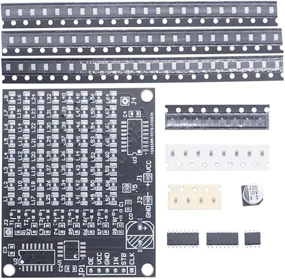 LED Welding Practice Board Kit,DX-TP16 64 SMD LED Electronic DIY Training Kit for Beginners Learning