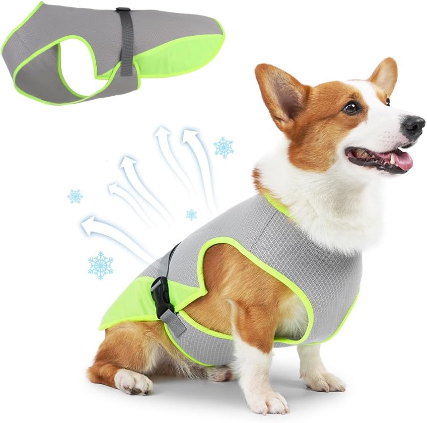 Dog Cooling Vest for Summer, Lightweight Cooling Shirt for Small Dogs (11-22lbs), Ideal for Chihuahuas, Pomeranians, Yorkies & Other Toy Breeds, UV Protection Breathable Mesh (Green, Small)