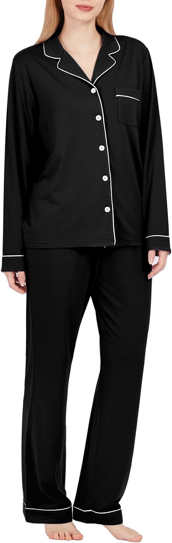 BAMBOO COOL Pajamas Set for Women Comfy Lounge Set Long Sleeve Pj Set