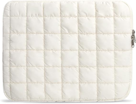 Puffy Laptop Sleeve 13/14 Inch, Padded Computer Case, Cloud-White