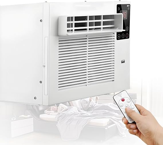 Portable Fast Cooling Mobile Air Conditioner Compact Dehumidifier Mosquito Net Air Conditioning Unit with Remote Control 1-12h timer & LED Light Cooling Area 5-8m²