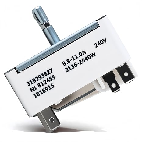 318293827 Range Surface Element Control Switch Replacement for Frigidaire Oven/Stove, Compatible with 318293821, 318369613, 318369606, 318220067